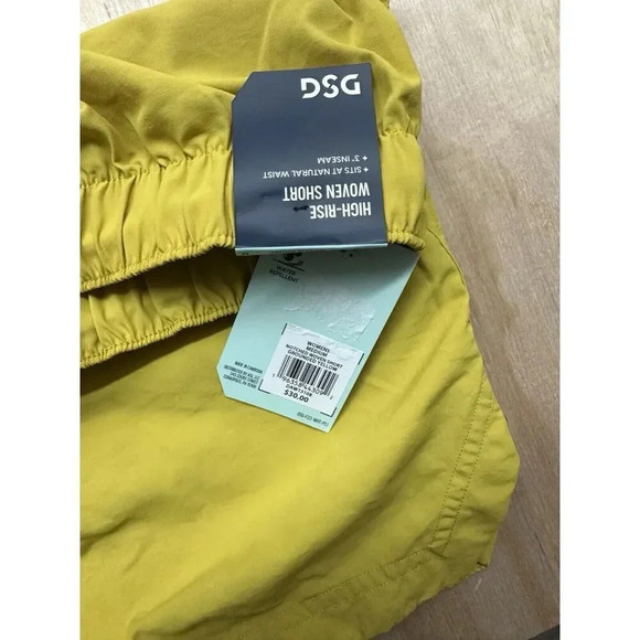 DSG Women’s Running Shorts Grounded Yellow NWTs High Rise Woven 3” Inseam - Picture 2 of 3